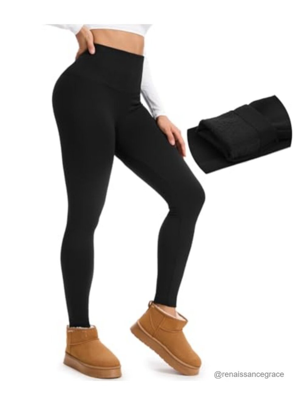 Fleece Lined Leggings High Waist Tummy Control Thermal Winter Seamless Pants